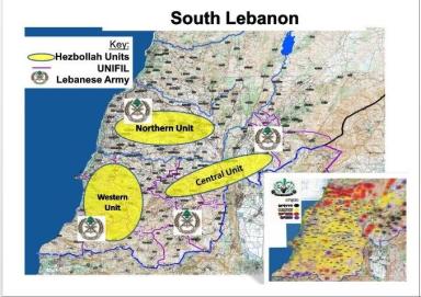 Area of Hezbollah's control in Lebanon